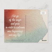 Positieve bevestiging zorgt ervoor dat pijn en pij briefkaart (Achterkant)