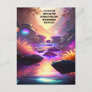 Positieve bevestiging zorgt ervoor dat pijn en pij briefkaart