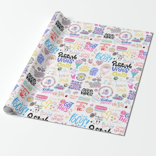 Positieve bevestigingen inpakpapier (Uitgerold)