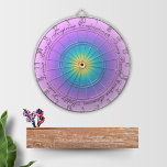 Positieve bevestigingen Lila energie gloed dartboa Dartbord<br><div class="desc">Dit positieve affirmaties dartboard heeft een zachte lila,  blauwe en gele energie gloed. Een leuk inspirerend & motivatie cadeau voor vrienden of jezelf.</div>