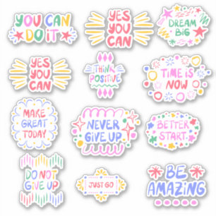 Positieve bevestigingen op maat gesneden vinyl Sti Sticker