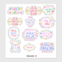 Positieve bevestigingen op maat gesneden vinyl Sti