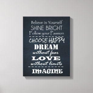 Positieve bevestigingen prijsopgave canvas afdruk