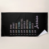 Positieve bevestigingen voor Mental Health Custom Strandlaken (Voorkant)