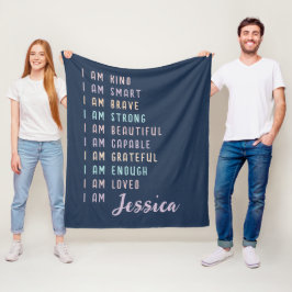 Positieve bevestigingen voor vrouwen Gepersonalise Fleece Deken