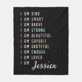 Positieve bevestigingen voor vrouwen gepersonalise fleece deken (Voorkant)