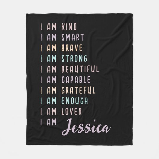 Positieve bevestigingen voor vrouwen gepersonalise fleece deken (Voorkant)