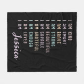 Positieve bevestigingen voor vrouwen gepersonalise fleece deken (Voorkant (Horizontaal))