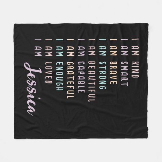 Positieve bevestigingen voor vrouwen gepersonalise fleece deken (Voorkant (Horizontaal))