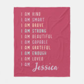 Positieve bevestigingen voor vrouwen gepersonalise fleece deken (Voorkant)