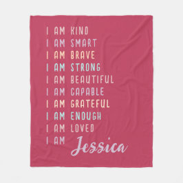 Positieve bevestigingen voor vrouwen gepersonalise fleece deken