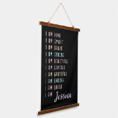 Positieve bevestigingen voor vrouwen gepersonalise hangend wandkleed (Gebogen)