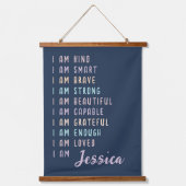 Positieve bevestigingen voor vrouwen Gepersonalise Hangend Wandkleed (Voorkant)