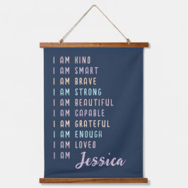 Positieve bevestigingen voor vrouwen Gepersonalise Hangend Wandkleed