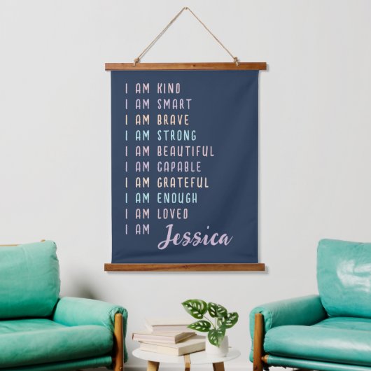 Positieve bevestigingen voor vrouwen Gepersonalise Hangend Wandkleed (Woonkamer)