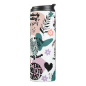 Positieve bevestigingen, zelf-liefdescitaten thermosbeker (Gedraaid links)