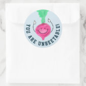 Positieve bietenpaarde - onverteerbaar ronde sticker (Tas)