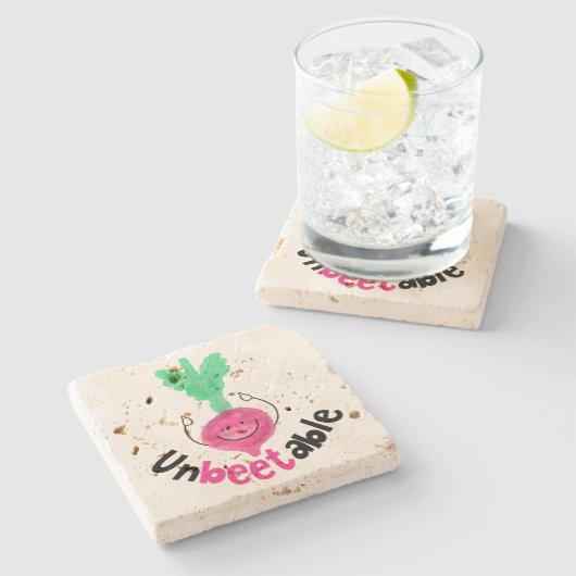 Positieve bietenpaarde - onverteerbaar stenen onderzetter (Zijkant)