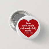 Positieve Bijbelvers Bevestiging Rode Hart Cute Ronde Button 3,2 Cm (Voorkant /achterkant)