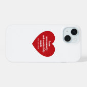 Positieve Bijbelvers Bevestiging Rode Hart Schatti iPhone 15 Case (Achterkant horizontaal)