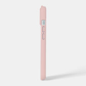Positieve Bijbelvers Bevestiging Roze Hart Schatti iPhone 15 Case (Linkerkant)