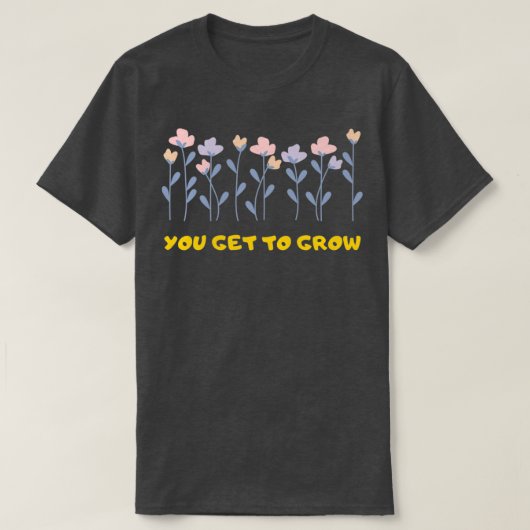 Positieve bloemen 6 kweken t-shirt (Design voorkant)