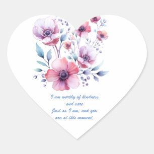 Positieve bloemen die vriendelijkheid waard zijn hart sticker