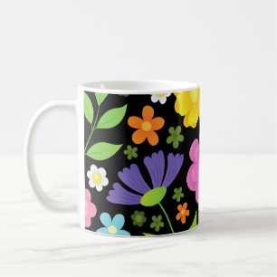 Positieve bloemen krooster koffiemok