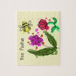 Positieve bloemen voor bijen en bijen legpuzzel
