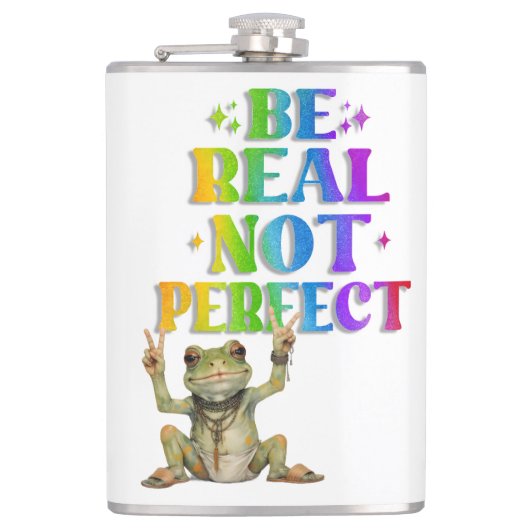 Positieve boho kikker Hippie  Heupfles (Voorkant)