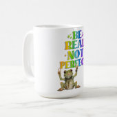 Positieve boho kikker Hippie Koffiemok (Voorkant links)
