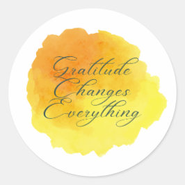Positieve boodschap: gratitude change everything ronde sticker