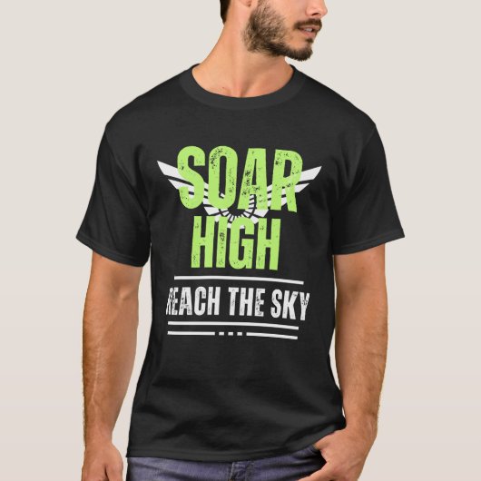 Positieve boodschap hoog bereik de Sky Mannen T-shirt (Voorkant)