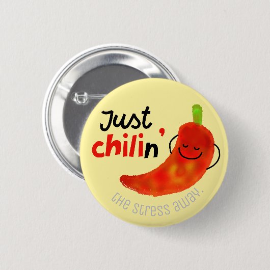 Positieve Chili Pepper Pun - gewoon kind Ronde Button 5,7 Cm (Voorkant /achterkant)