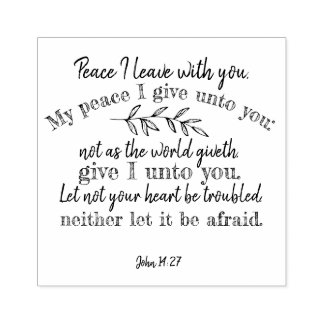 Positieve christelijke quote: Johannes 14:27 Rubberstempel