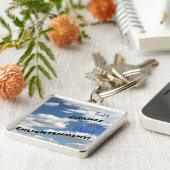 Positieve Citaat Typografie Cloudy Sky Foto Sleutelhanger (Zijkant)