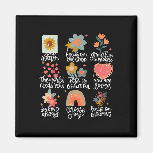 Positieve Citaten Bloemen Mentale Gezondheid Bewus Magneet