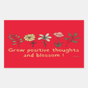 POSITIEVE DENKEN GROEIEN EN motivatie BLOSSOM Rechthoekige Sticker