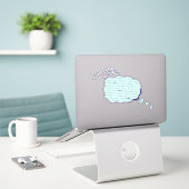 Positieve denkende energie inspirerend blauwe bubb sticker (Laptop op bureau)