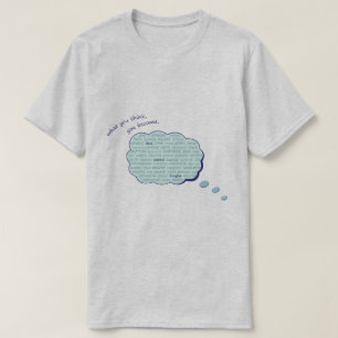 Positieve denkende energie inspirerend blauwe bubb t-shirt
