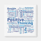 Positieve denkkende Word Cloud - blauw Magneet (Voorkant)