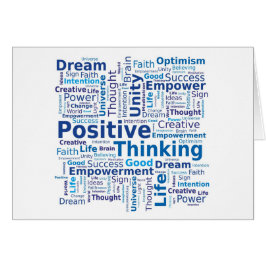 Positieve denkkende Word Cloud in blauwe kleuren