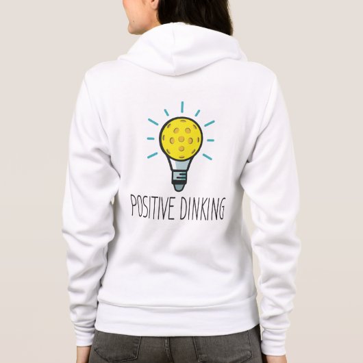 Positieve dinkend Pickleball Womens Zip Hoodie (Achterkant)