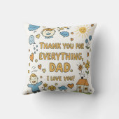 Positieve Doodle boodschap voor papa Kussen (Achterkant)