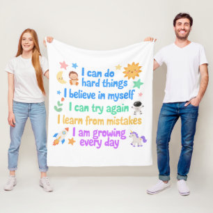 Positieve Doorzettingsboodschap voor groeiende gee Fleece Deken