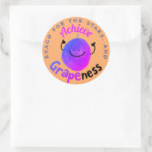 Positieve druivenwoordspeling - Bereik sterren ber Ronde Sticker (Tas)