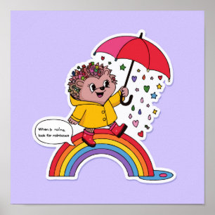 Positieve egel - Schattige Motivatie Poster