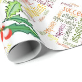 Positieve en motiverende woorden #2 voor Kerstmis Cadeaupapier (Rol Hoek)