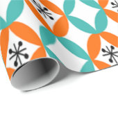 Positieve en negatieve ruimte - Oranje en Blauwgro Cadeaupapier (Rol Hoek)