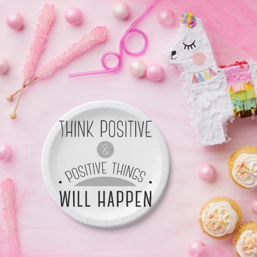 Positieve en positieve dingen gebeuren papieren bordje (Feest)